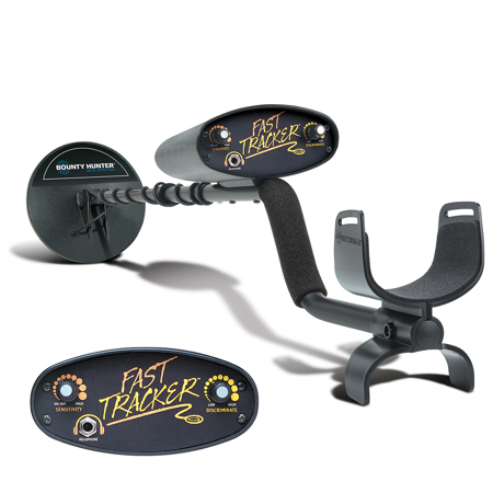 Bounty Hunter Fast Tracker Metal Detector with 7" Closed Waterproof Coil, 6.6 kHz Frequency