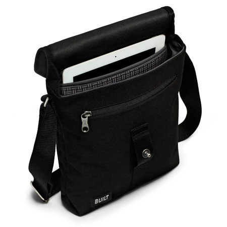 Built Hudson Series iPad Crossbody Bag for iPad, Kindle or E-reader, Black