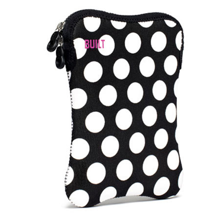 Built 7-8" E-Reader/Tablet Neoprene Sleeve, Big Dot Black & White