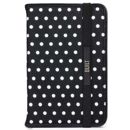 Built Kindle Fire Slim Folio Case, Mini Dot Black and White