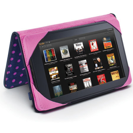 Built Kindle Fire Slim Folio Case, Mini Dot Navy