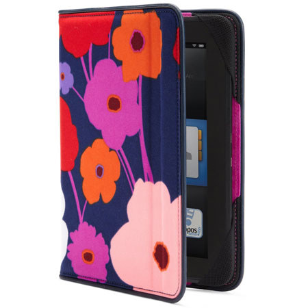 Built Slim Folio Standing Case for Kindle Fire HD 7", Lush Flower