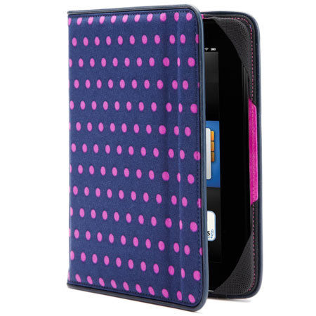 Built Slim Folio Standing Case for Kindle Fire HD 7", Mini Dot Navy
