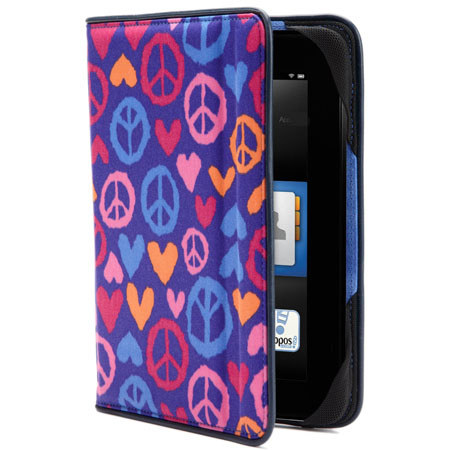 Built Slim Folio Standing Case for Kindle Fire HD 7", Summer of Love Indigo
