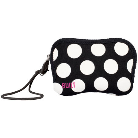 Built Horizontal Zip Neoprene Camera Case, Big Dot Black & White
