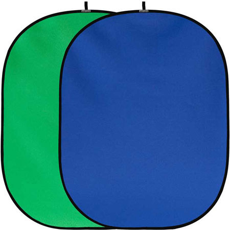 Botero 036 5x7' Collapsible Double Side Background, Chroma Green & Chroma Blue