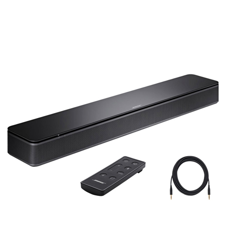 Bose TV Speaker, Black - With Bose Bass Module Connection Cable, Black