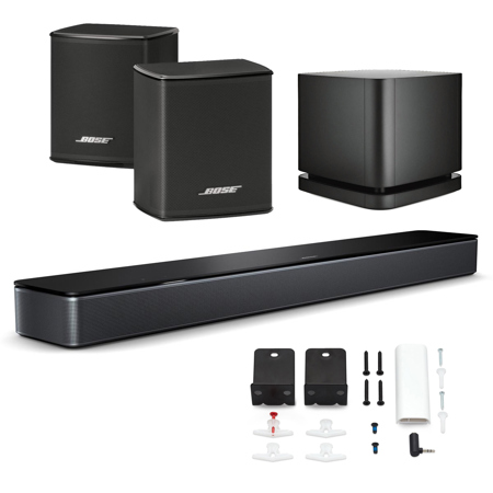 Bose Smart Soundbar 300 with Bass Module 500, Surround Speakers, Pair (Black)