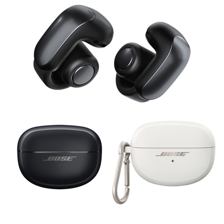 Bose Ultra Open Wireless Earbuds, Black, Bundle with White Smoke Silicone Case Cover