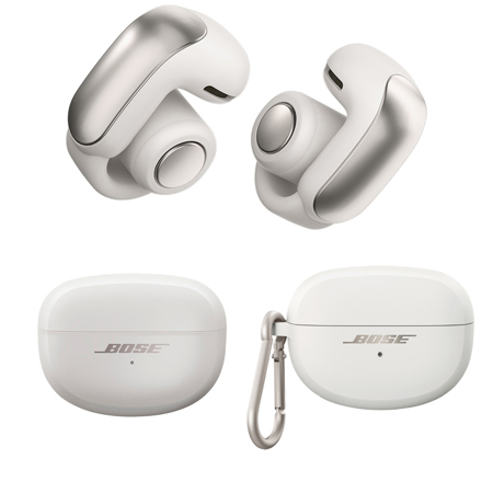 Bose Ultra Open Wireless Earbuds, White Smoke, w/White Smoke Silicone Case Cover