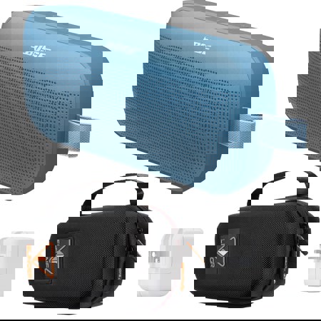 Bose SoundLink Flex 2nd Gen Bluetooth Speaker, Blue Dusk, Bundle with Hard Shell Travel Case