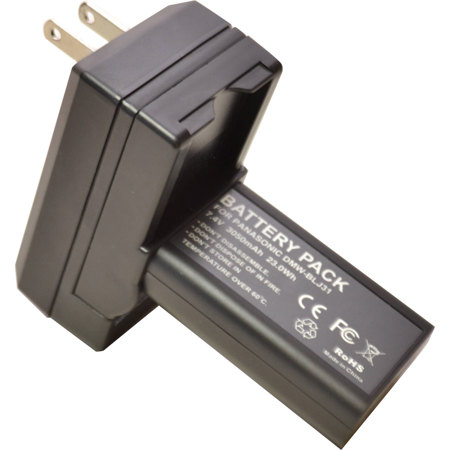 Bescor DMWBLJ31 7.4V 3050mAh Rechargeable Lithium-Ion Battery and Charger for LUMIX DC-SA/S1R Mirrorless Cameras