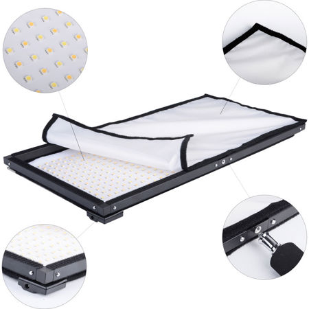 Bescor FM448 Flexible Bi-Color LED Light Mat with Swivel Ball Mount and 448 LEDs