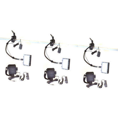 Bescor Grip-183B Gripper Gooseneck Bi-Color 3-Light Kit with 3x Battery
