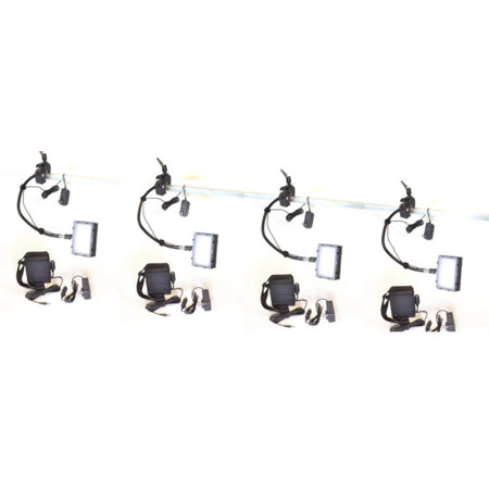 Bescor Grip-184B Gripper Gooseneck Bi-Color 4-Light Kit with 4x Battery