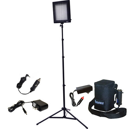 Bescor LED-200SB, 200W LED Dimmable Studio Light & Battery Kit