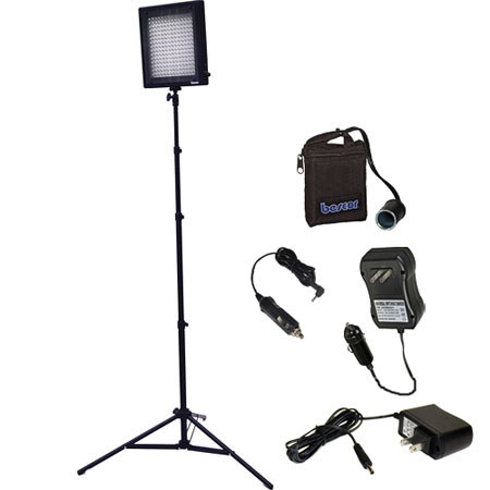 Bescor LED-200SNMH, 200W LED Dimmable Studio Light & Battery Kit