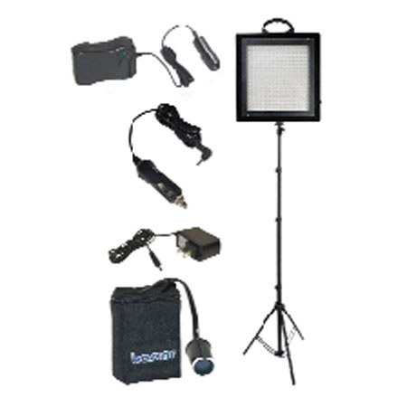 Bescor LED-500SNMH, 500W LED Dimmable Studio Light & Battery Kit