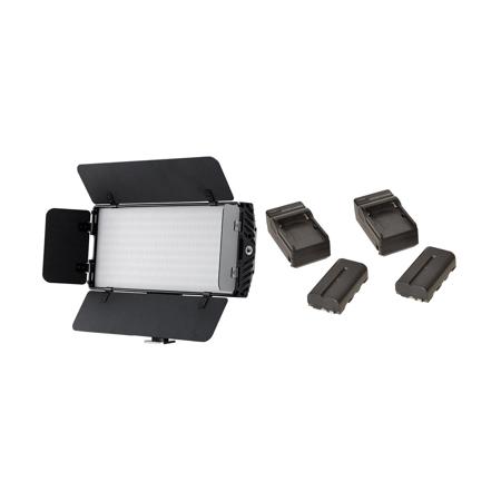 Bescor Photon Metal Bi-Color On-Camera LED Light Light Unit w/2 Batteries & Chargers
