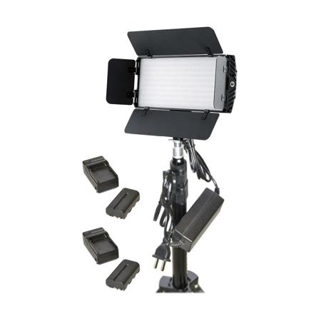 Bescor Photon Metal Bi-Color On-Camera LED Light Light Unit w/Light Stand, Batt & Charger