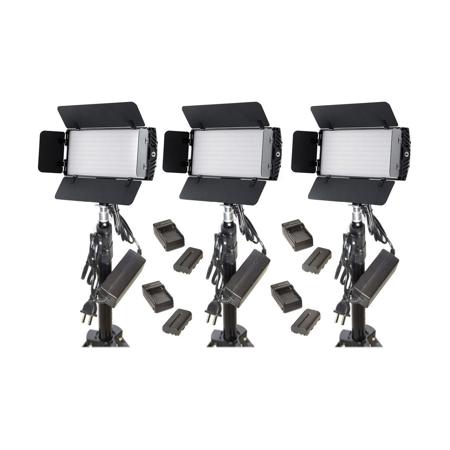 Bescor Photon Metal Bi-Color On-Camera LED Light with Built-In Barndoors and Digital Display