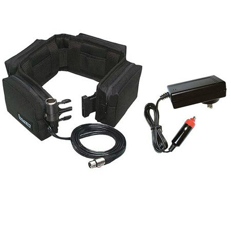 Bescor 12v 24amp Four Pouch Battery Belt & ATM Charger with 1 Cigarette & 1 XLR