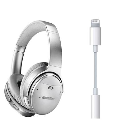 Bose QuietComfort 35 Wireless Headphones II with Mic Silver W/ Lightning Ad