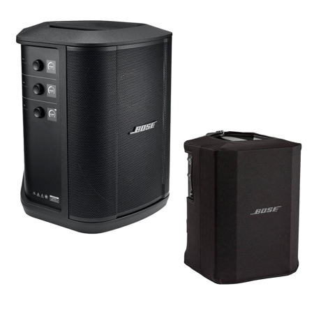 Bose S1 Pro+ Portable Wireless PA System, Black with Play-Through Cover, Black