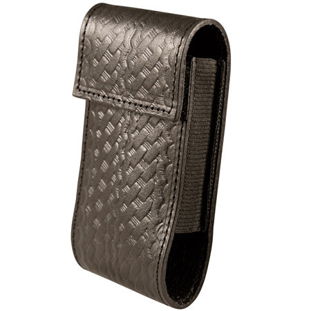 Boston Leather iPhone / Blackberry Holder with Clip, Black Basketweave