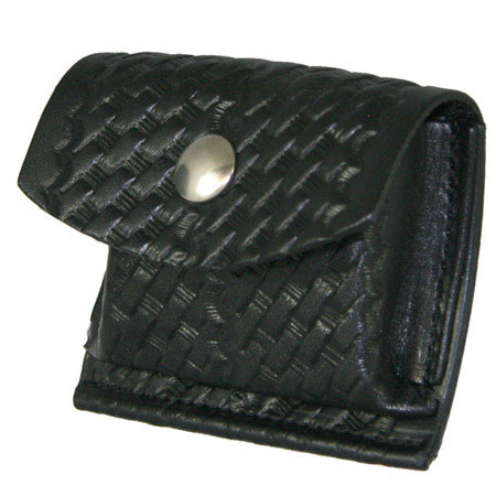 Boston Leather Rubber Glove Pouch, Black Basketweave