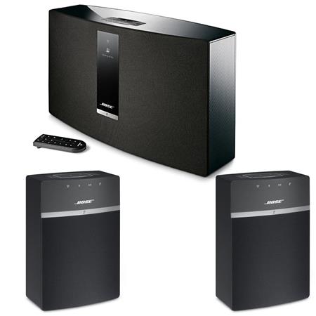 Bose SoundTouch 30 Series III Wireless Music System with Remote Control,  Black - With 2x Bose SoundTouch 10 Wireless Music System with Remote  Control,