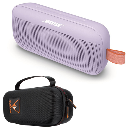 Bose SoundLink Flex Bluetooth Speaker, Chilled Lilac + Slinger Hard Travel Case
