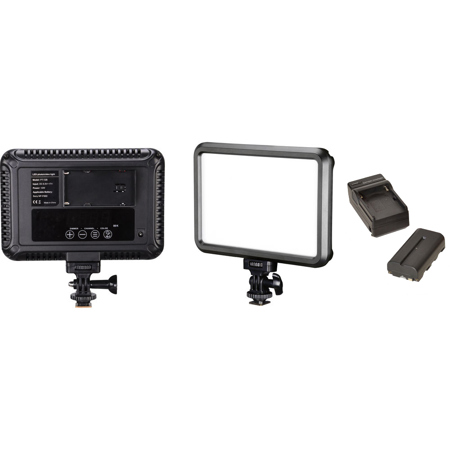 Bescor Specter Slim Line Bi-Color On-Camera LED Interview Kit with Battery and Charger