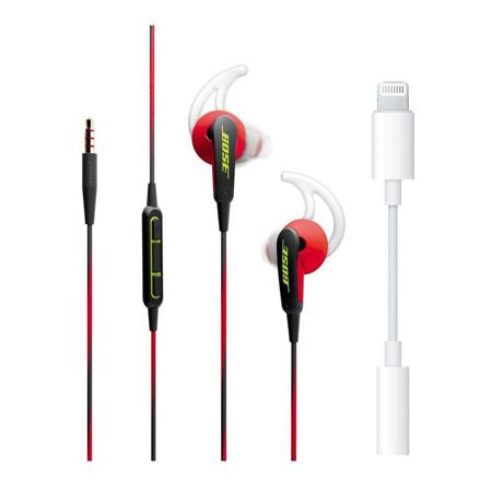 Bose SoundSport In-Ear Headphones for Apple Devices Power Red With 3.5mm Adapter