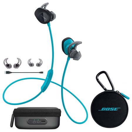 Bose SoundSport Wireless Headphones Aqua W/Bose Charging Case for Wireless Headp