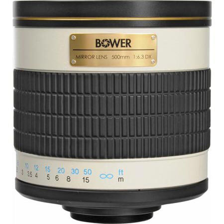 Bower T-Mount 500mm f/6.3 Mirror, Manual Focus Lens for Nikon F mount