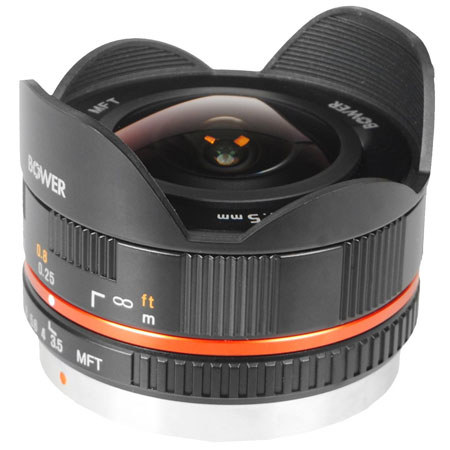 Bower 7.5mm f/3.5 Fisheye, Manual Focus Lens for Micro 4/3 Mount Cameras