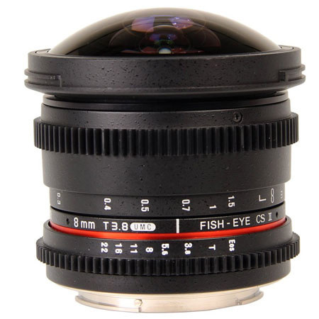 Bower 8mm T/3.8 Fisheye HD Cine Lens for Sony E (Nex) Mirrorless Cameras