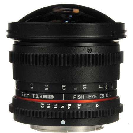 Bower 8mm T/3.8 Fisheye HD Cine Lens for Sony A DSLR Mount
