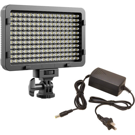 Bescor WAFFLEA 300W 176 Daylight Bulb LED On-Camera Light Kit with AC Adapter