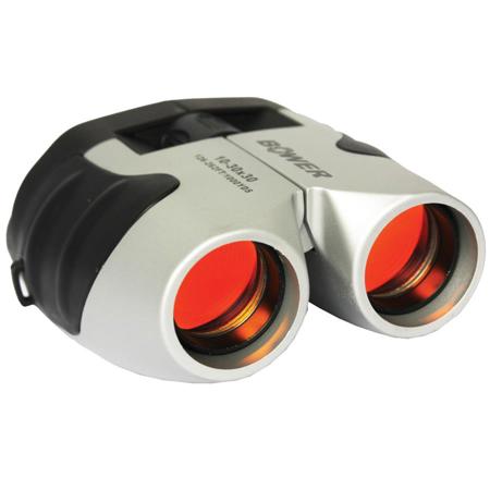 Bower 10-30x30 Compact Binoculars, Ruby Lens Coating