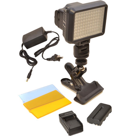 Bescor XT96 On-Camera Light Kit with Battery, Charger, and Clamp