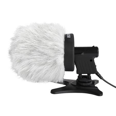 BOYA BY-P80 Fur Windshield Muff for Interview Shotgun Microphones, 80mm Depth