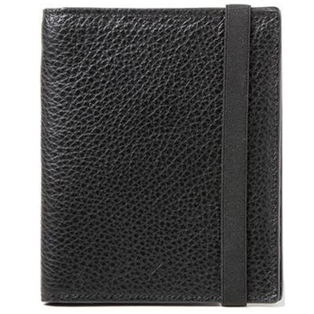 Barber Shop Fringe Leather Passport and Memory Card Holder, Black Leather