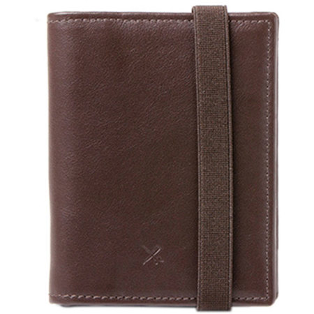 Barber Shop Pixie Leather Credit and Memory Card Organizer, Dark Brown Leather