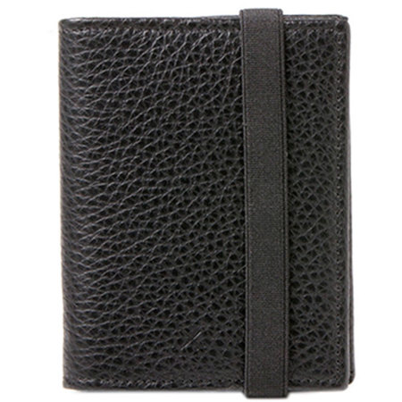 Barber Shop Pixie Leather Credit and Memory Card Organizer Grained Black Leather