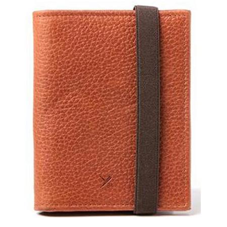 Barber Shop Pixie Leather Credit and Memory Card Organizer, Brown Leather