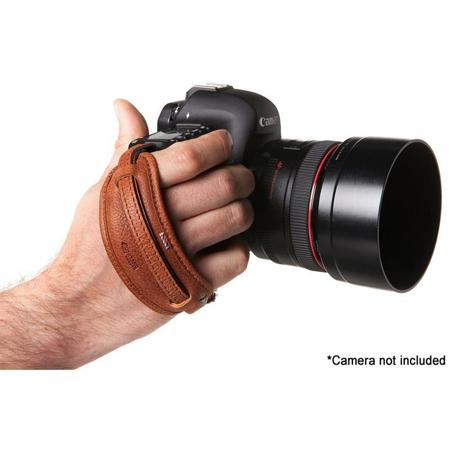 Barber Shop Tight Contour Camera Hand Strap, Dark Brown Leather
