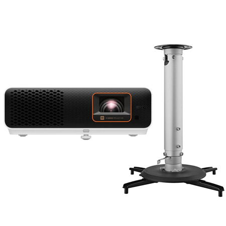 BenQ X500i 4K Ultra HD HDR 4LED Short Throw DLP Gaming Projector, Bundle with CM00G3 Universal Ceiling Mount