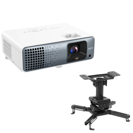 BenQ TK710 4K Ultra HD HDR Laser DLP Home Theater Gaming Projector, Bundle with H&A Ceiling Mount